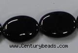 CAB762 15.5 inches 18*25mm oval black agate gemstone beads wholesale