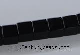 CAB835 15.5 inches 10*10mm cube black agate gemstone beads wholesale