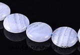 CAG136 coin shape blue lace agate 7*16mm gemstone bead Wholesale