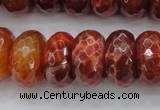 CAG1495 15.5 inches 10*20mm faceted rondelle natural fire agate beads