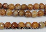 CAG1886 15.5 inches 8mm faceted round lemon crazy lace agate beads