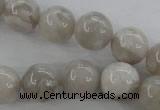 CAG1899 15.5 inches 14mm round grey agate beads wholesale