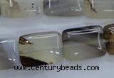 CAG3344 15.5 inches 15*20mm rectangle natural grey agate beads