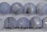 CAG4363 15.5 inches 10mm faceted round blue lace agate beads