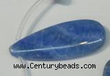 CAG4400 Top-drilled 16*28mm – 16*38mm flat teardrop blue lace agate beads