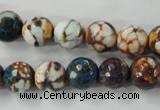 CAG4524 15.5 inches 10mm faceted round fire crackle agate beads