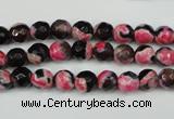 CAG4801 15 inches 6mm faceted round fire crackle agate beads