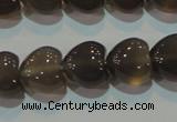 CAG5265 15.5 inches 12*12mm heart Brazilian grey agate beads