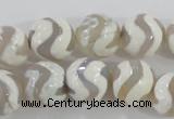 CAG5331 15.5 inches 12mm faceted round tibetan agate beads wholesale