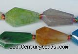 CAG5570 15 inches 12*23mm - 15*25mm faceted nuggets agate beads