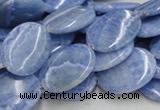 CAG561 16 inches 15*20mm oval blue agate gemstone beads wholesale