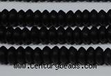 CAG6020 15.5 inches 3*6mm rondelle matte black agate beads