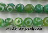 CAG6391 15 inches 8mm faceted round tibetan agate gemstone beads