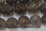 CAG6538 15.5 inches 14mm faceted round Brazilian grey agate beads