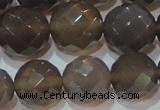 CAG6539 15.5 inches 16mm faceted round Brazilian grey agate beads