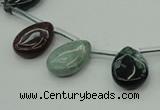 CAG6839 Top drilled 10*14mm flat teardrop Indian agate beads