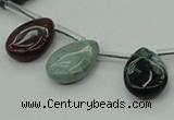 CAG6840 Top drilled 12*16mm flat teardrop Indian agate beads