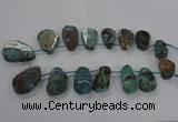 CAG7069 Top drilled 20*30mm - 30*45mm freeform ocean agate beads