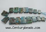 CAG7070 Top drilled 15*20mm - 25*30mm trapezoid ocean agate beads