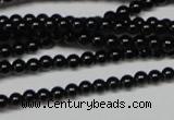 CAG7850 15.5 inches 2mm round black agate beads wholesale