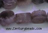 CAG8433 15.5 inches 16mm coin grey druzy agate gemstone beads