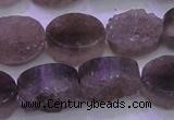 CAG8442 15.5 inches 12*16mm oval grey druzy agate gemstone beads