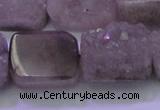 CAG8455 15.5 inches 18*25mm rectangle grey druzy agate gemstone beads