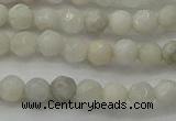 CAG8513 15.5 inches 4mm faceted round grey agate beads wholesale