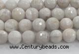 CAG8515 15.5 inches 8mm faceted round grey agate beads wholesale