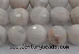 CAG8518 15.5 inches 14mm faceted round grey agate beads wholesale