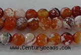 CAG9014 15.5 inches 6mm faceted round fire crackle agate beads