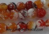 CAG9015 15.5 inches 8mm faceted round fire crackle agate beads