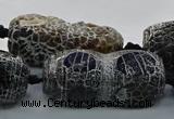 CAG9072 15.5 inches 16*40mm peanut-shaped fire crackle agate beads