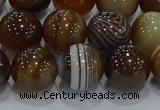 CAG9196 15.5 inches 12mm round line agate gemstone beads