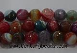 CAG9263 15.5 inches 6mm faceted round line agate beads wholesale