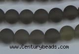 CAG9312 15.5 inches 8mm round matte grey agate beads wholesale