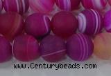 CAG9328 15.5 inches 10mm round matte line agate beads wholesale