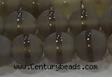 CAG9346 15.5 inches 12mm round matte grey agate beads wholesale