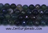 CAG9360 15.5 inches 4mm faceted round moss agate beads wholesale