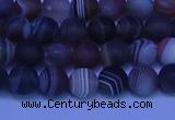 CAG9371 15.5 inches 6mm round matte botswana agate beads