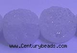 CAG9433 7.5 inches 20mm coin white plated druzy agate beads