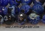 CAG9463 15.5 inches 10mm faceted round fire crackle agate beads