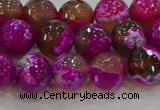 CAG9468 15.5 inches 10mm faceted round fire crackle agate beads