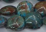 CAG9517 15.5 inches 18mm flat round blue crazy lace agate beads