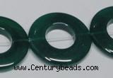 CAG965 15.5 inches 30mm donut green agate gemstone beads wholesale