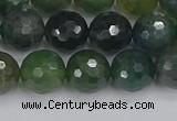 CAG9826 15.5 inches 10mm faceted round moss agate beads