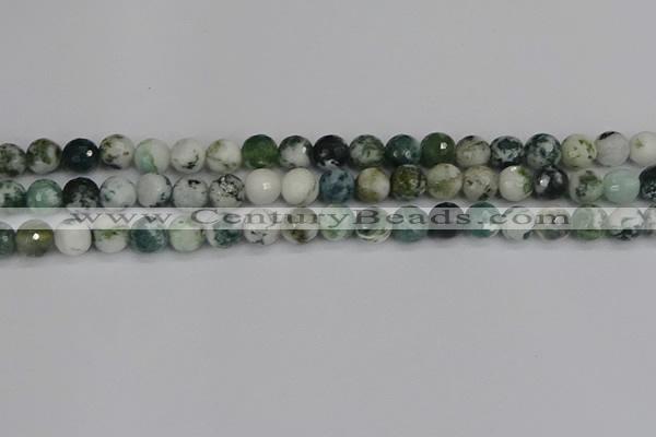 CAG9839 15.5 inches 8mm faceted round tree agate beads