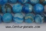 CAG9884 15.5 inches 8mm faceted round blue crazy lace agate beads