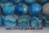 CAG9886 15.5 inches 12mm faceted round blue crazy lace agate beads