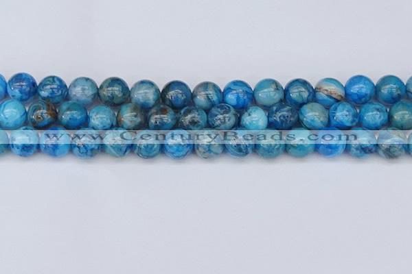 CAG9935 15.5 inches 12mm round blue crazy lace agate beads